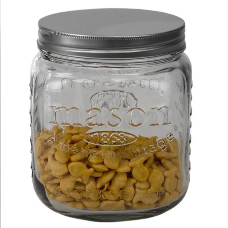 HOME BASICS 90 oz  Medium Mason Glass Canister, Clear GC47601